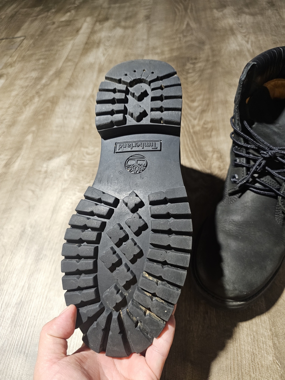 Timberland Black Men's Leather Lace-Up Boat/Work Boots - Picture 9 of 14